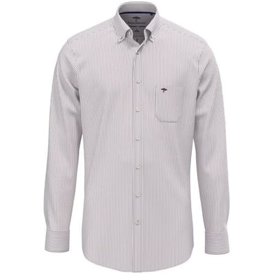 Fynch-Hatton Overhemd Striped Oxford Button-Down Deep Merlot / male