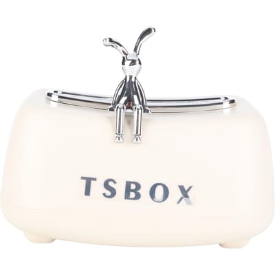 Elegante Tissueboxhouder Plastic Wit Ronde Randen Gemakkelijke Toegang Leuke Tissueboxhoes voor Woonkamer white
