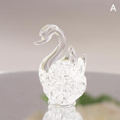 1Pc Kristallen Zwaan beeldje Glazen Dier Ornament Zwaan Kristal Beeldjes Thuis Bureau Decoratie Miniatuur Creatief Cadeau white