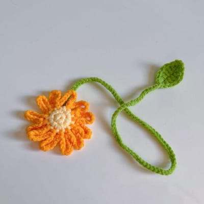 1 st Zonnebloem Boekenlegger Bloemen Boekenleggers voor Vrouwen Unieke Boekenlegger Handgemaakt Gebreid Ideaal Cadeau voor Boekenliefhebbers