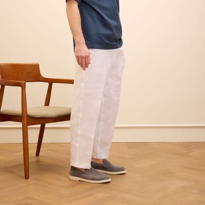 Manfield - Heren - Grijze suède loafers - Maat 40