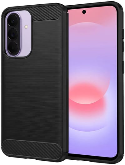 Hoesje geschikt voor Samsung Galaxy A37/A36/A56 - Techsuit Carbon Silicone Back Cover - Zwart