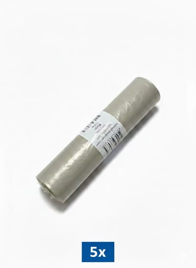 5 x Vuilniszak transparant - zwaar 80x100 cm 20st/150ltr Home It 240L Clear Bin Liners - Roll of 20- High Strength LDPE Plastic - 90 Micron Thickness