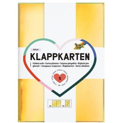 folia Klapkaarten set, 105 x 150 mm, goudmetallic