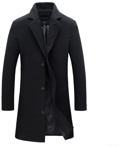 Dailygoods- Trenchcoat Heren Winter - Lange Jas - Revers - Enkele Rij Knopen - Polyester - Geschikt voor Herfst/Winter - Overjas