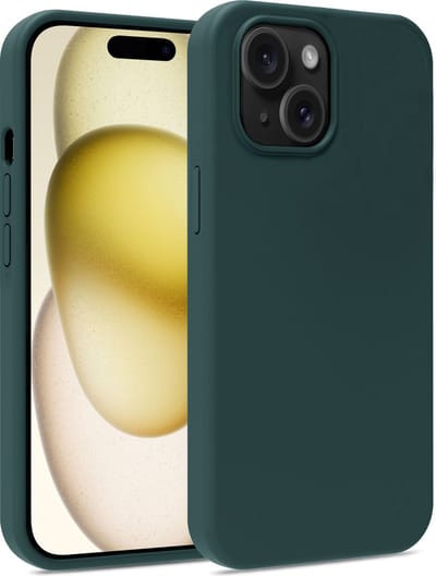 Hoesje - Geschikt voor Apple iPhone 15 - Sterk & Shockproof - Hoes Cover - Siliconen Case - Telefoonhoesjes - Donkergroen