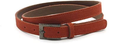 Dames riempje terra kleur - 2 cm breed - Suède - Smalle riem - Sportief - Maat 95