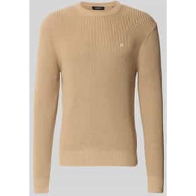 Slim fit pullover van pure katoen in tricotlook