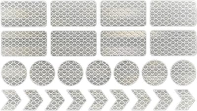 Winkrs® Reflecterende Veiligheids stickers Wit/Zilver- Reflectie tape voor in het verkeer - Maak wandelwagens, koffers, buggy's, skelters, helms, fietsen etc goed zichtbaar