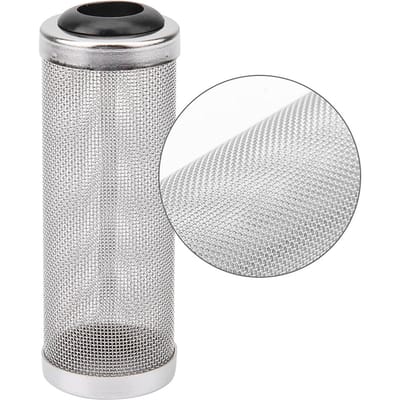 Aquarium Vissenkom Roestvrij Staal Gaas Filter Net Behuizing Deksel Bescherming Garnalen Vissen (S Dia. 12 mm)