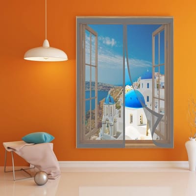 Magnetisch Hor voor Raam 90x110 cm - Zonder Boren - Insectenwerend Gaas voor Balkondeur en Schuifdeur - Grijs
