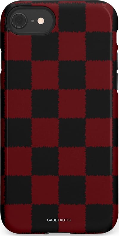 Casetastic hoesje geschikt voor Apple iPhone SE / Apple iPhone 7 / Apple iPhone 8 - Dubbellaagse bescherming - De Houthakker - Fashion Case - Zwart Bordeaux