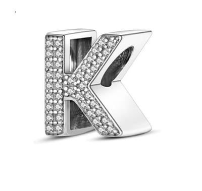 RomyStones – Letter Bedel K – 925 Sterling Zilver – Voor je Bedelarmband