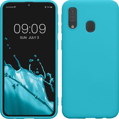 kwmobile telefoonhoesje geschikt voor Samsung Galaxy A40 - Hoesje voor smartphone - Back cover in ijsblauw