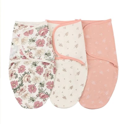 Baby-inbakerslaapzak – 3–4 maanden – Slaapzak voor pasgeborenen – Baby-slaapzak van biologisch katoen – Inbakerdoek – Baby-inbakerwikkel – Unisex – Stijl C (3-delige set)