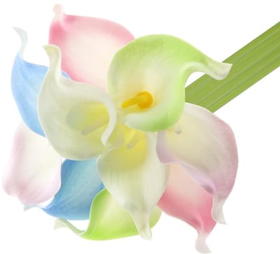 Dailygoods- Kunstmatige Calla Lelie - 10 Stuks - Levensechte Latex Nepbloem - Bruiloft Decoratie - Feest Slinger - Geurloos en Onderhoudsvriendelijk - Nepbloemen