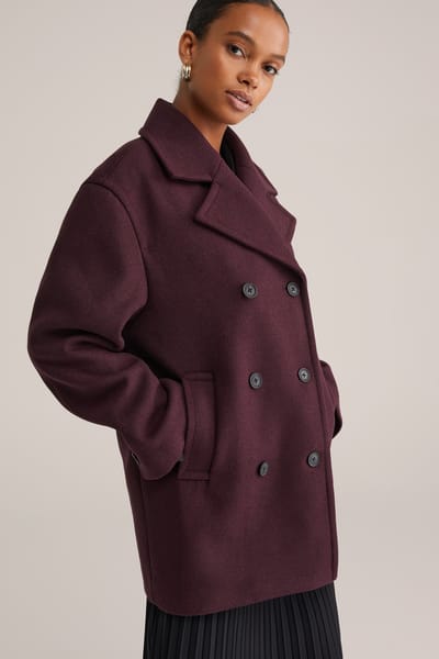 WE Fashion Coat Aubergine Taglia: 36 | Cappotti doppiopetto Outlet | Donna