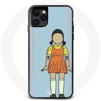 Coque - Maniacase - Iphone 11 - Squid Game doll - Silicone - Souple noir