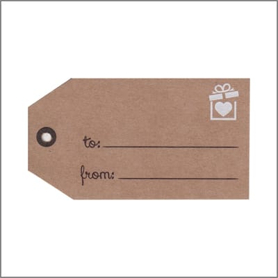 Cadeaukaartjes – "To: ... From: ..." - Feestdagen – 20 stuks – 100x40 mm – FSC-papier – Met Boorgaatje