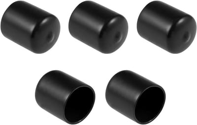 15 Stuks Rubber Einddoppen, 27mm ID Ronde Flexibele Schroefdoppen, Bescherming voor Schroeven, Buizen en Kabels, Zwarte Vinyl Doppen