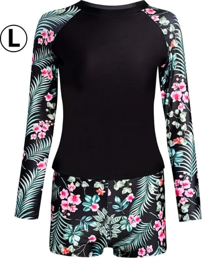 Bovista Rash Guard - Surf Shirt - Zwemkleding - UV Beschermende Kleding - Voor Zwemmen - Surfen - Duiken - Zwart - Maat L