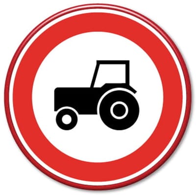 Verkeersbord verboden voor langzaam verkeer - Weerbestendig Aluminium - Ø60 cm - Bevestiging: Met hekbeugels (voor spijlen- of gaashek)