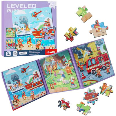 Dailygoods - Magnetische puzzel - Educatief speelgoed - Reisvriendelijk - Kinderen - Motoriek bevorderend - 3-in-1 puzzel - Geschikt voor 6 maanden to...