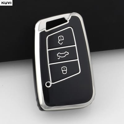 Housse de protection en TPU Fashion pour clé de voiture intelligente à distance Pour Vw Volkswagen Magotan Passat B8 Skoda Superb Kodiaq A7 Support Porte-clés Accessoires black