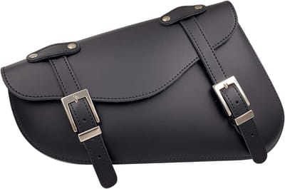 Leren Zadeltas - Motorfiets Tas - Bagage Opbergen - Handgemaakt In Spanje - 29x13x29cm - Zwart