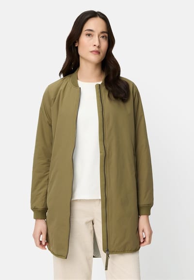 camel active Mantel met 2-weg-ritssluiting - Maat womenswear-34 - Olijf