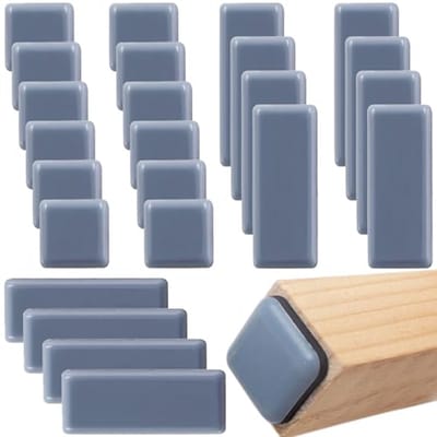 Zelfklevende meubelglijders - 24 stuks, 19 x 70 mm & 20 x 20 mm - Bescherming voor vloeren en meubels