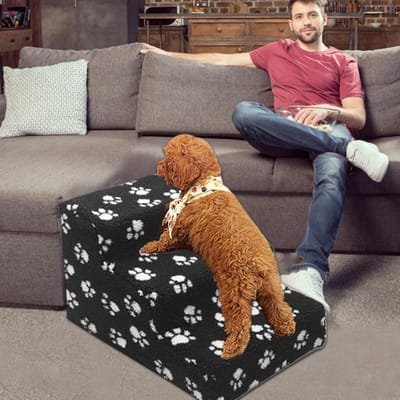 Honden Trappetje - Dieren Ladder - Hoge plekken bereiken - Antislip bodem - 45 x 35 x 30 cm - Zwart