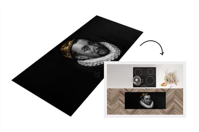 Keukenloper - Loper keuken - Schilderij - Goud - Willem van Oranje - 120x50 cm - Keukenloper vinyl
