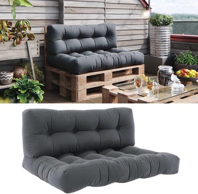 Palletkussen set 120 x 80 cm - Antraciet - 2-delig