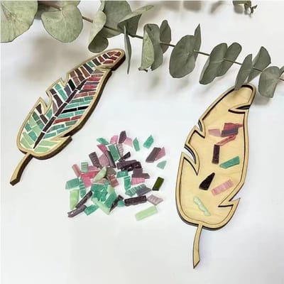 Gemengde Kleuren Blad Puzzel Set - Creatief Handwerk + Voor Volwassenen - Gebroken Steen Puzzel / Thuisdecoratie Tegels / Kleurrijke Puzzel Speelgoed / Handwerkbenodigdheden - Ideaal voor Thuis, Creatief Vrolijkheid & Mentale Relaxatie