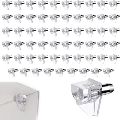 60 Stuks Opslagplankhouders – Transparante Plastic Plankdragers met 5mm Stalen Pen voor Kasten, Planken en Meubels – Stevige Vervangingspennen voor Keukenplanken en Opbergoplossingen