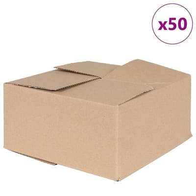 vidaXL - Vouwdoos - met - opslag - 50 - st - Naturel - 30 - x - 30 - x - 15 - cm - Karton