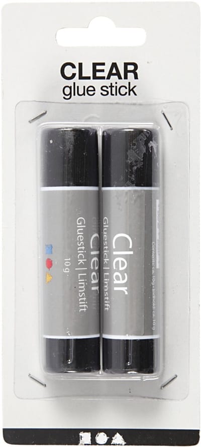 Transparante Lijmstift, rond, 10 gr, 2 stuk/ 1 doos