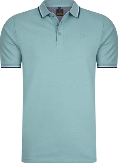 Mario Russo Polo shirt Edward - Polo Shirt Heren - Poloshirts heren - Katoen - Smoke Blauw