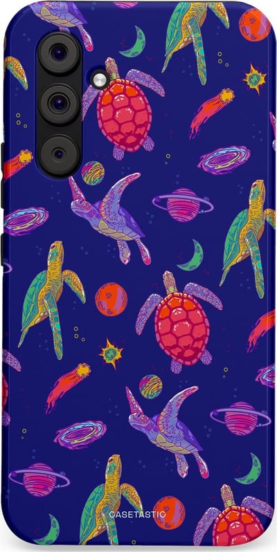 Casetastic Hoesje Geschikt voor Samsung A54 (5G) - Stijlvolle Beschermende Duo-layer Case - Kosmische schildpad