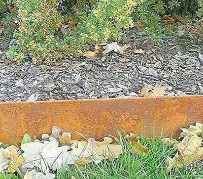 Gazonrand 10 stuks - Tuinrand decoratie - Tuin verfraaien - Patina afwerking - 1 meter lang - Bruin