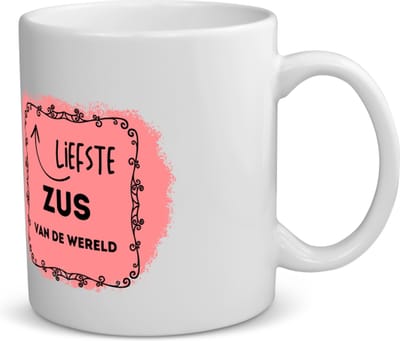 Akyol - liefste zus van de wereld koffiemok - theemok - Zus - de liefste zus - verjaardag - cadeautje voor zus - kado - geschenk - 350 ML inhoud