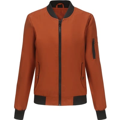 Lente en Herfst Nieuwe Dunne Vliegerjas Dames Casual Jas met Lange Mouwen Dames Losse Baseballjas met Opstaande Kraag 4XL brown