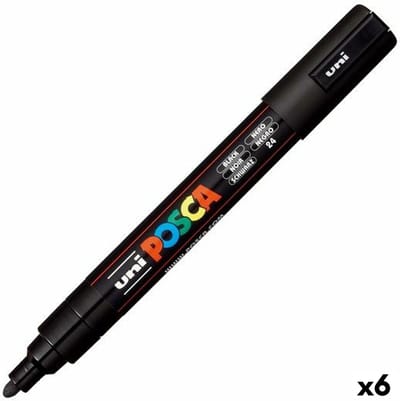 Posca - Verfstift PC5M M zwart | 6 stuks