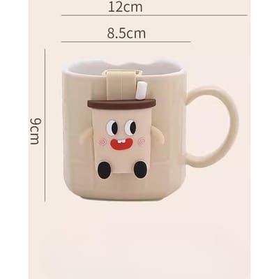 Keramische Mok met Theezeef, Hoge Uitstraling, Eenvoudige Theekop, Huishoudelijk Cartoon Kantoor Kleine en Verfijnde Leuke Koffiebeker 350ml
