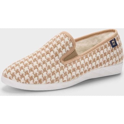 Pantoffels met warme scheerwollen voering - beige / gebroken wit - Gr. 36 van Goldner Fashion