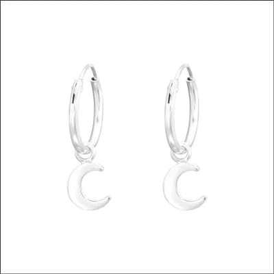 Oorbellen meisje - Oorringen - Zilveren oorringetjes 12mm - Meisje Hoops | Maantje-6mm | |2mm | Zilver | Kinderen | Verkleurd niet