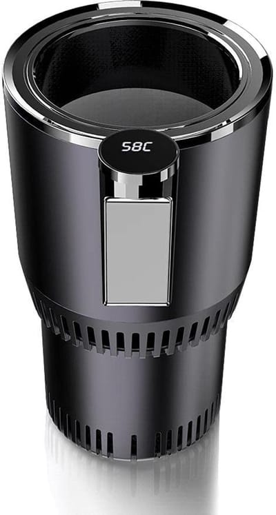 Dailygoods- Autodrankenkoeler 2-in-1 - Draagbare Koelkast - Elektrische Drinkbeker - Verwarmingsfunctie 55-65°C - Koelfunctie - LCD Scherm - Drankbeker