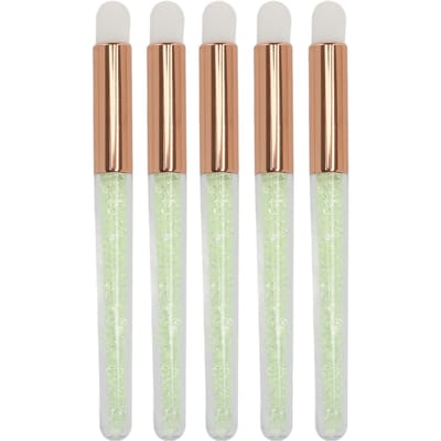 5 stuks Lip Blending Kwast Ronde Tip Strass Handvat Zacht Haar Lippenstift Smeer Applicator Kwast beige
