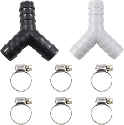 Wasmachine Afvoerslang - Y-vormige Reducer - Water Afvoeren - Universele Pasvorm - 2 Stuks - Zwart
